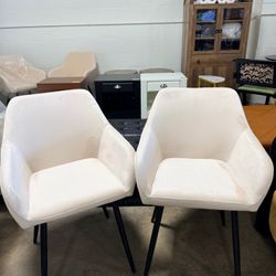 Beige Velvet Dining Chair Set Of 2 