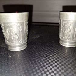 2 Vintage  Pewter Rein Zinn Shot glasses