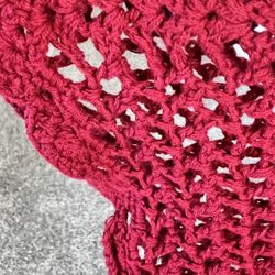 Cranberry Colour Crocheted Tunic 