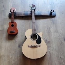 Whiskey Barrel Stave Guitar Wall Mount