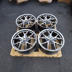 New 19 Inch BBS FI-R Style Wheels 19x9.5 +35 5x112 Hyper Black Dark Gray Rims Set of 4 CB66.6