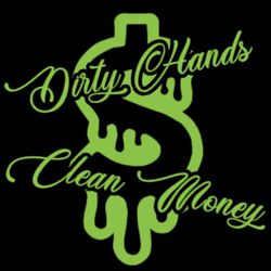 Decal sticker for flat surfaces, dirty hands, clean money