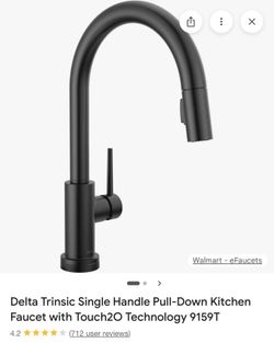 New in box Delta Trinsic Touch H2O Black kitchen faucet