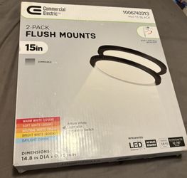 (6) Brand-New-In-Box Two-Pack General Electric 15” Flush Mounts 