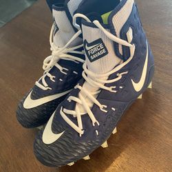 Men's Nike Force Savage Elite TD Football Cleats Blue White Size 7.5