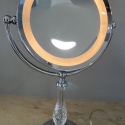 Super Large Freestanding Electric Makeup Vanity Mirror with Light and Magnifying Glass 