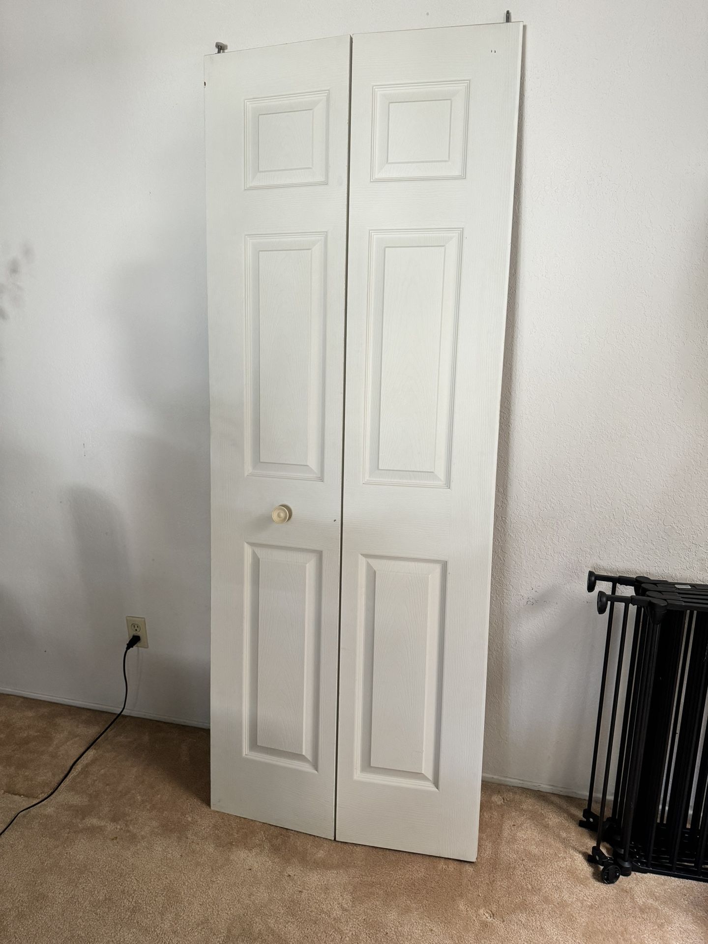 White Folding Door