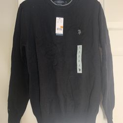 U.S. POLO ASSN. Solid Jersey Crew Neck Sweater. Men Size Small. Color Black