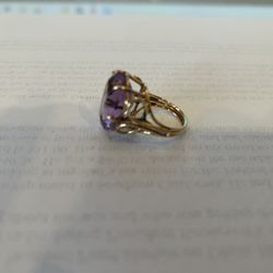 Hand Made Gold Ring w/ Amethyst Stone