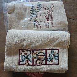 christmas decorated towel