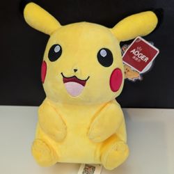 Pokémon Aoger Plush Pikachu - Sitting - 10 Inches - With Tags