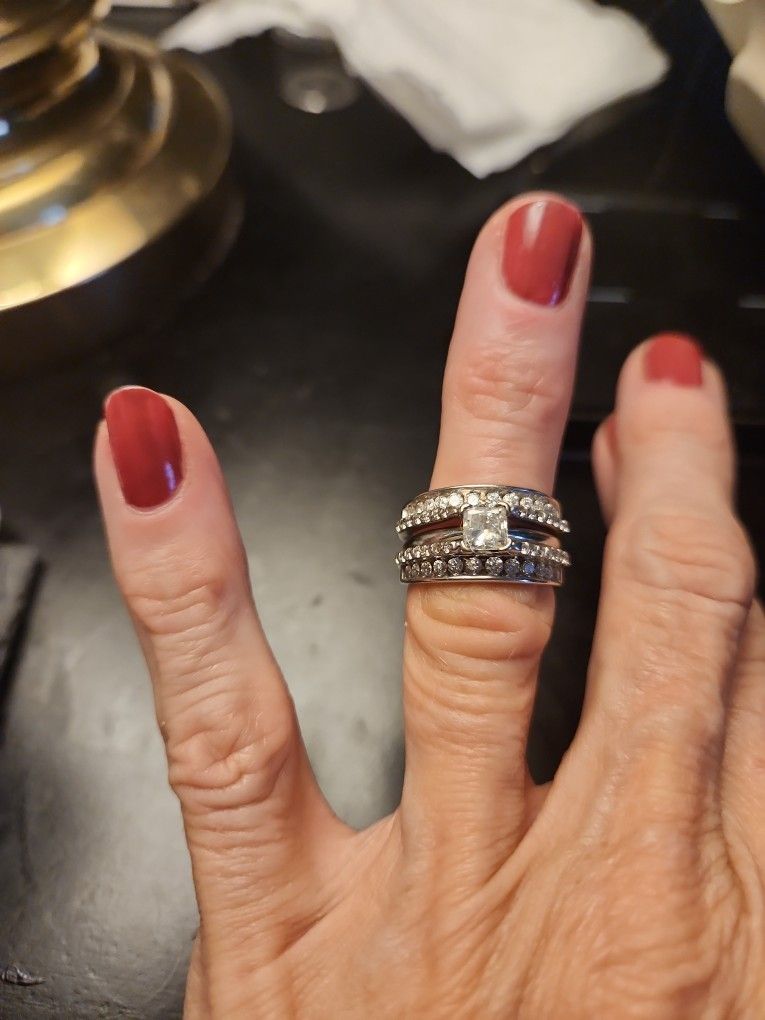 Diamond Solitaire And Diamond Ring Guard