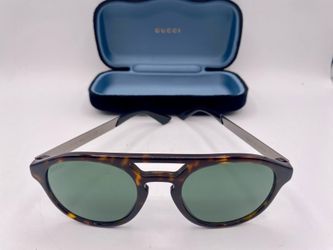 Gucci GG00685 Sunglasses Tortoise Green Lens 53-23-145 / Gucci Case Italy