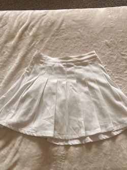 White Pleated Mini Skirt