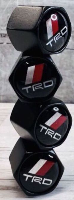 Matte Black TRD Class A Car Airtight Wheel Tire Air Valve Caps Stem Cover Thumbnail