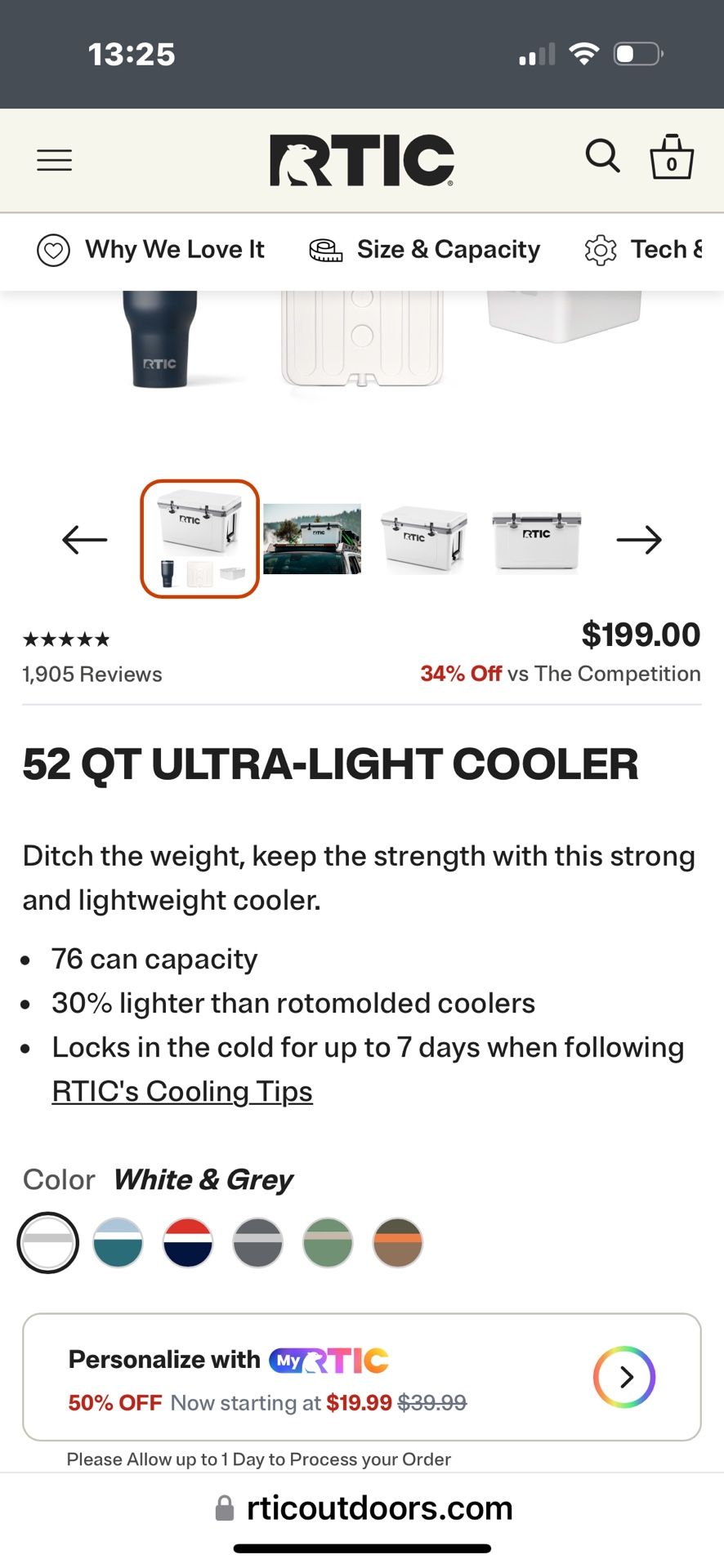 RTIC Ultra Light Cooler