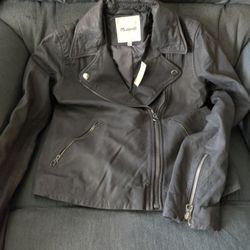 Madewell Charcoal Grey Leather Jacket  