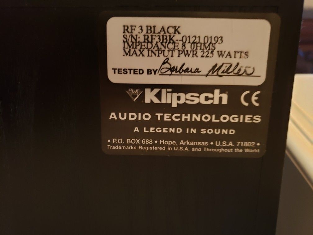 Klipsch RF3 RB3 RC3 RS3 7 Speakers Surround Sound for