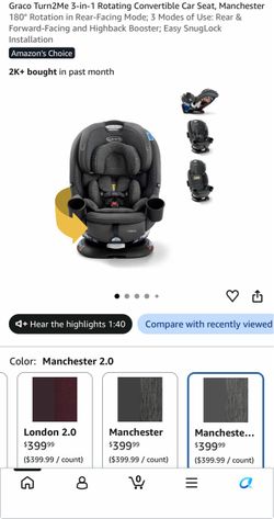 Graco Turn2Me 3-in-1 Rotating Convertible Car Seat
