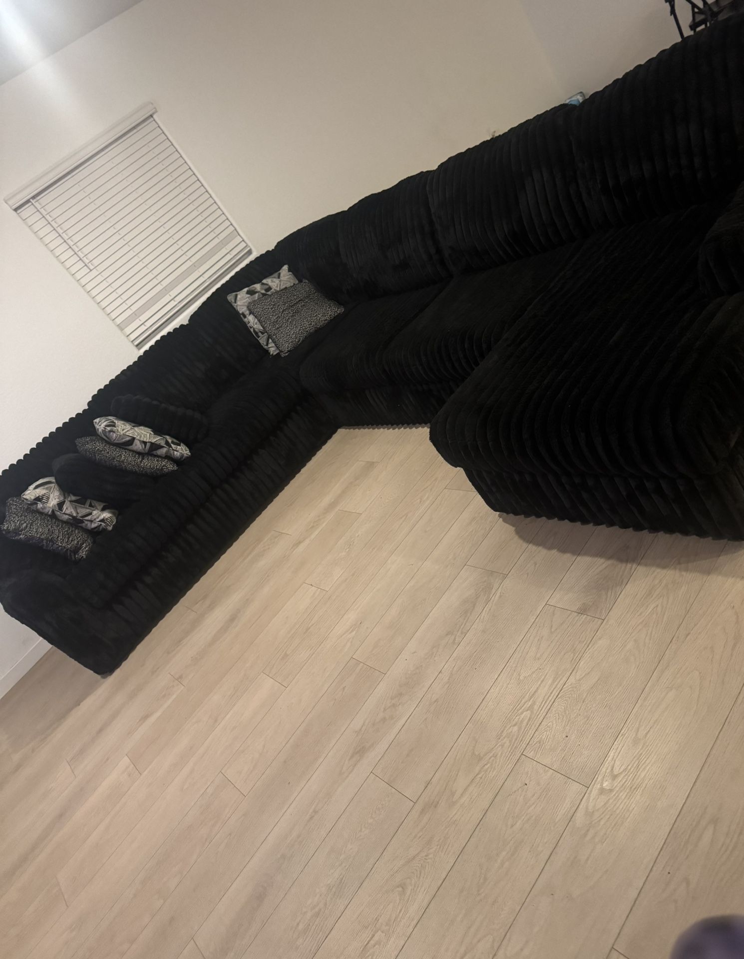 Black Big Nice Couch- Excellent Condition, Hardly Used