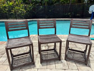 3 Wood Patio Chairs