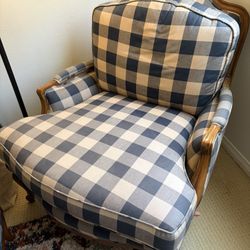 Plaid Chair With Matching Ottoman 