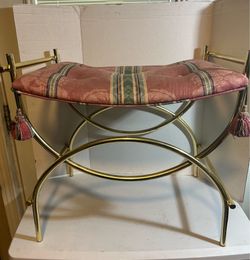 MCM Vintage Vanity Stool /Make -up Chair/ Bench  -Hollywood Regency Antique Gold-$60 CASH