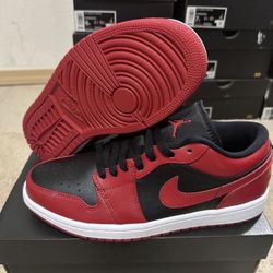 Nike Air Jordan 1 Retro Low Reverse Bred Red Black 553558-606 Size 8 Brand New