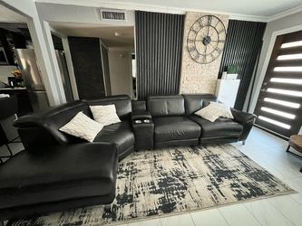 Leather sectional