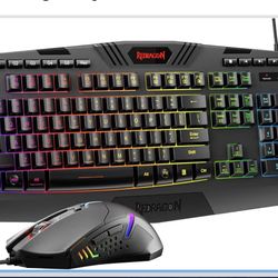Redragon S101-3 PRO Gaming Keyboard and Mouse, RGB Backlit Programmable Keyboard Mouse with Software, Independent Macro Record Keys, Value Combo Set, 
