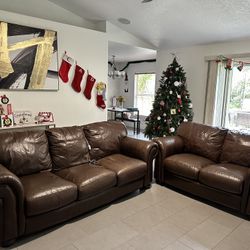 5 Seater Leather Couch 