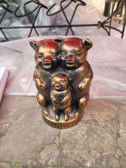 Three Little Pigs Bronze Figurine