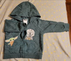Star Wars Green Toddler Zip Hoodie with Mandalorian & Grogu Graphic