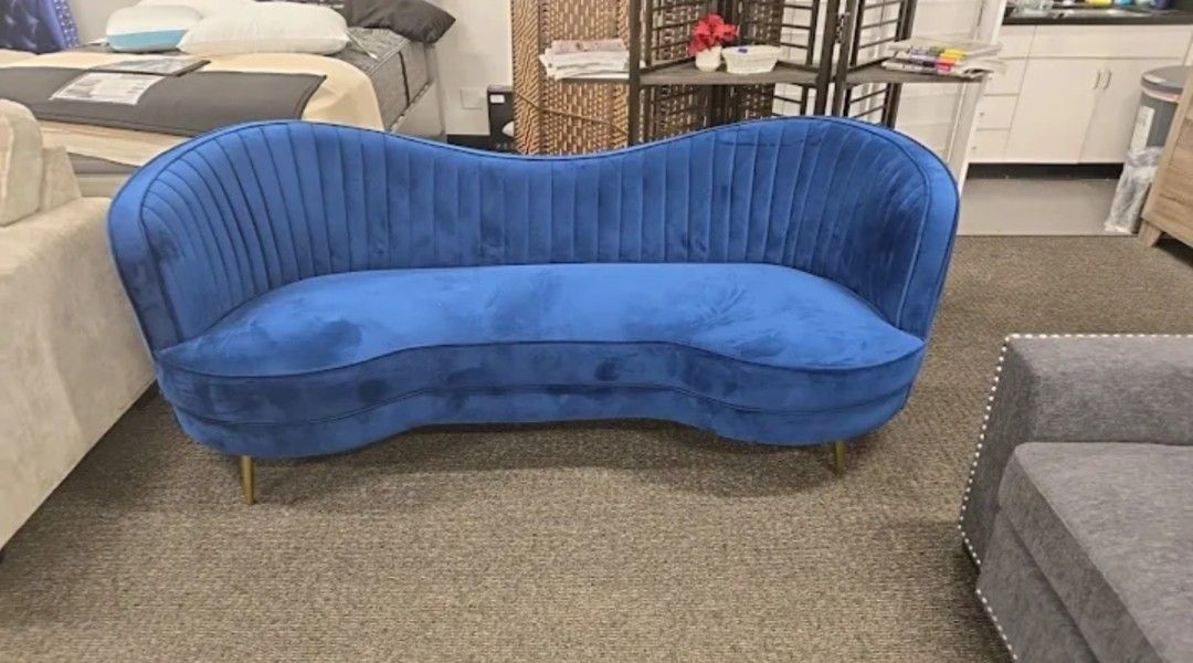 Sophia Blue Sofa$10 Down Payment And Financing Available