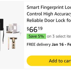 TMEZON Smart Door Lock Handle Fingerprint/Passcode/App Control Key