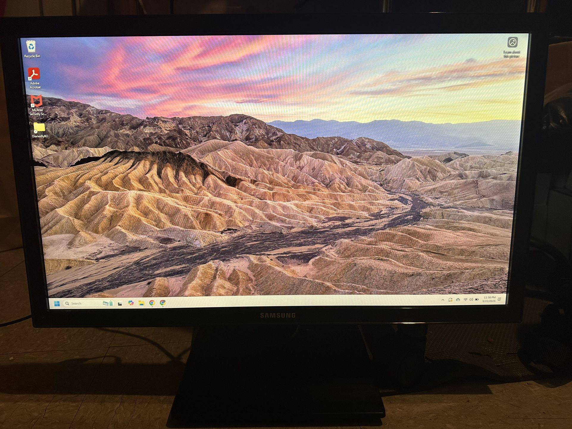 Samsung Ls24e310hl 24 in Monitor Full HD LED LCD Widescreen Tested Power Cable