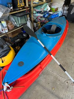 Professional-grade blue kayak