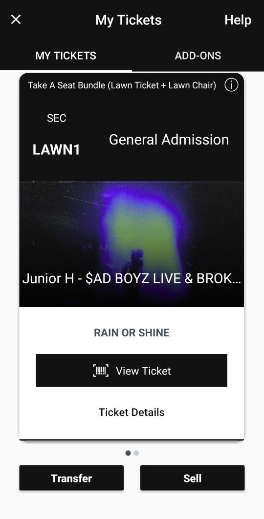 2 Tickets To Junior H Sad Boyz And Broken Live