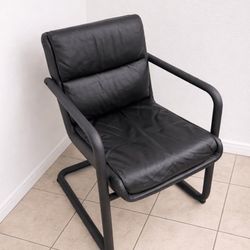 Modern Office Chair - Black Leather