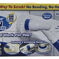 Brand new Hurricane SPIN SCRUBBER rechargeable spinner brush Cleaner extends to 44”