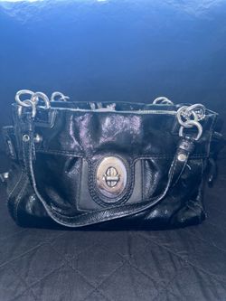 COACH black faux leather handbag