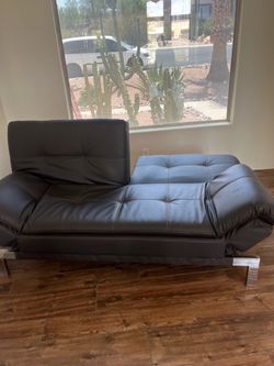 Black Leather Futon Sofa Sleeper