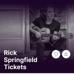 3rd Row Rick Springfield $165. Each