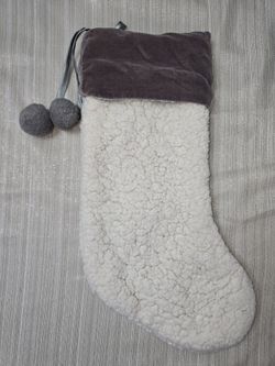 4 Off-White And Grey Christmas Stockings