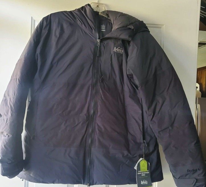 Woman's REI CO-OP Stormhenge 850 Down Black Jacket XL Waterproof