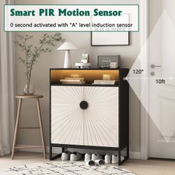 White Modern Shoe Organizer with Open Shelves [NEW] **Assembly Req** 