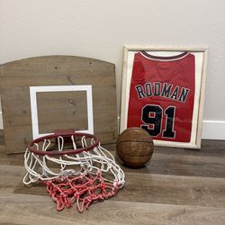 Basketball fan decor bundle — perfect for a man cave, gym, or sports room.