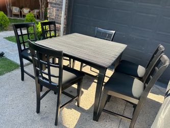 Beautiful rustic tall set table,6 chairs)hermoso set alto rústico mesa ,6 sillas