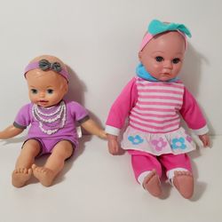 Cuddly Love Baby Doll & Mattel Little Mommy Baby Doll Purple Necklace Blue Eyes