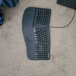 Microsoft - LXM-00001 Ergonomic Full-size Wired Mechanical Keyboard - Black

